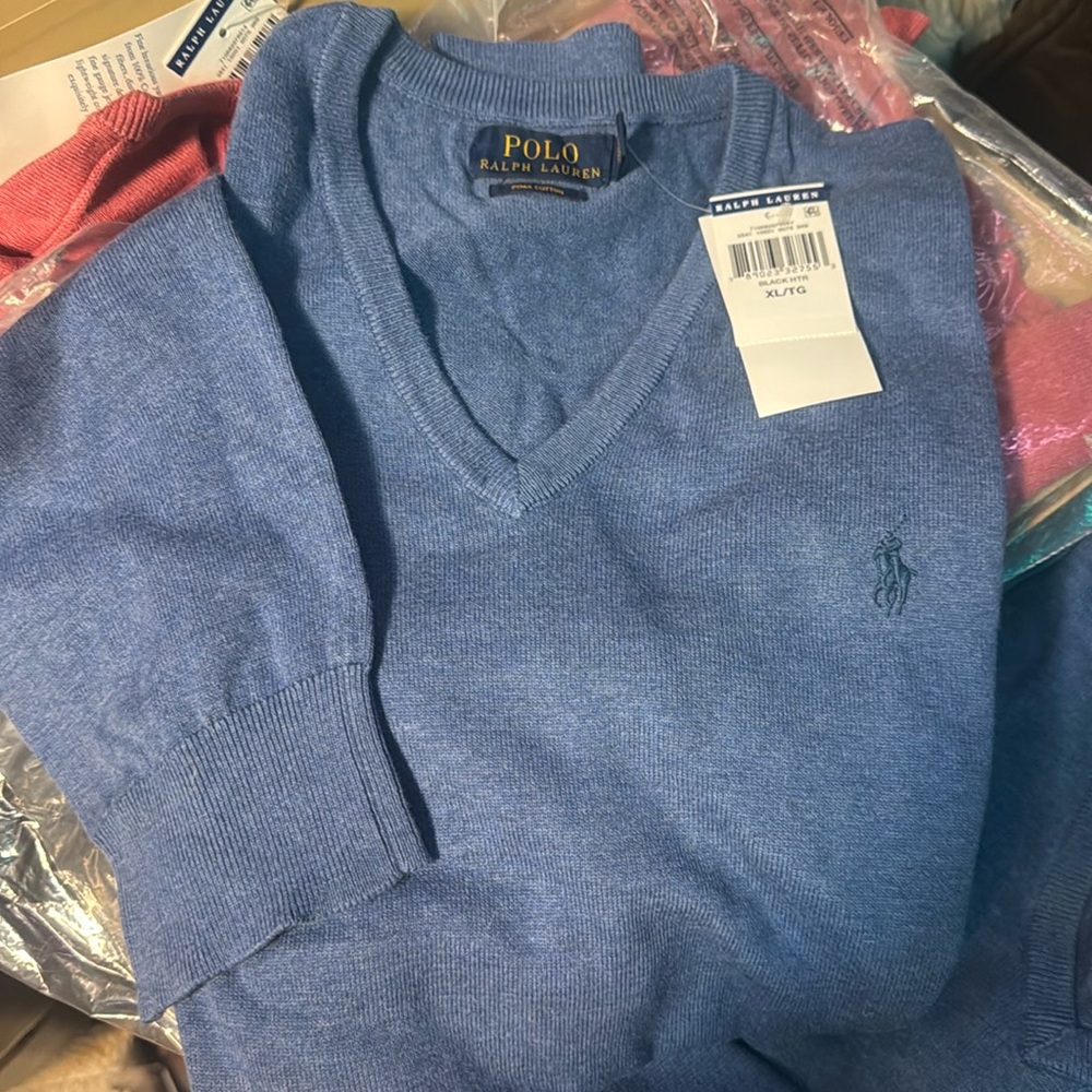 Two Authentic Ralph Lauren W tags long sleeve with Tags XL Pima cotton